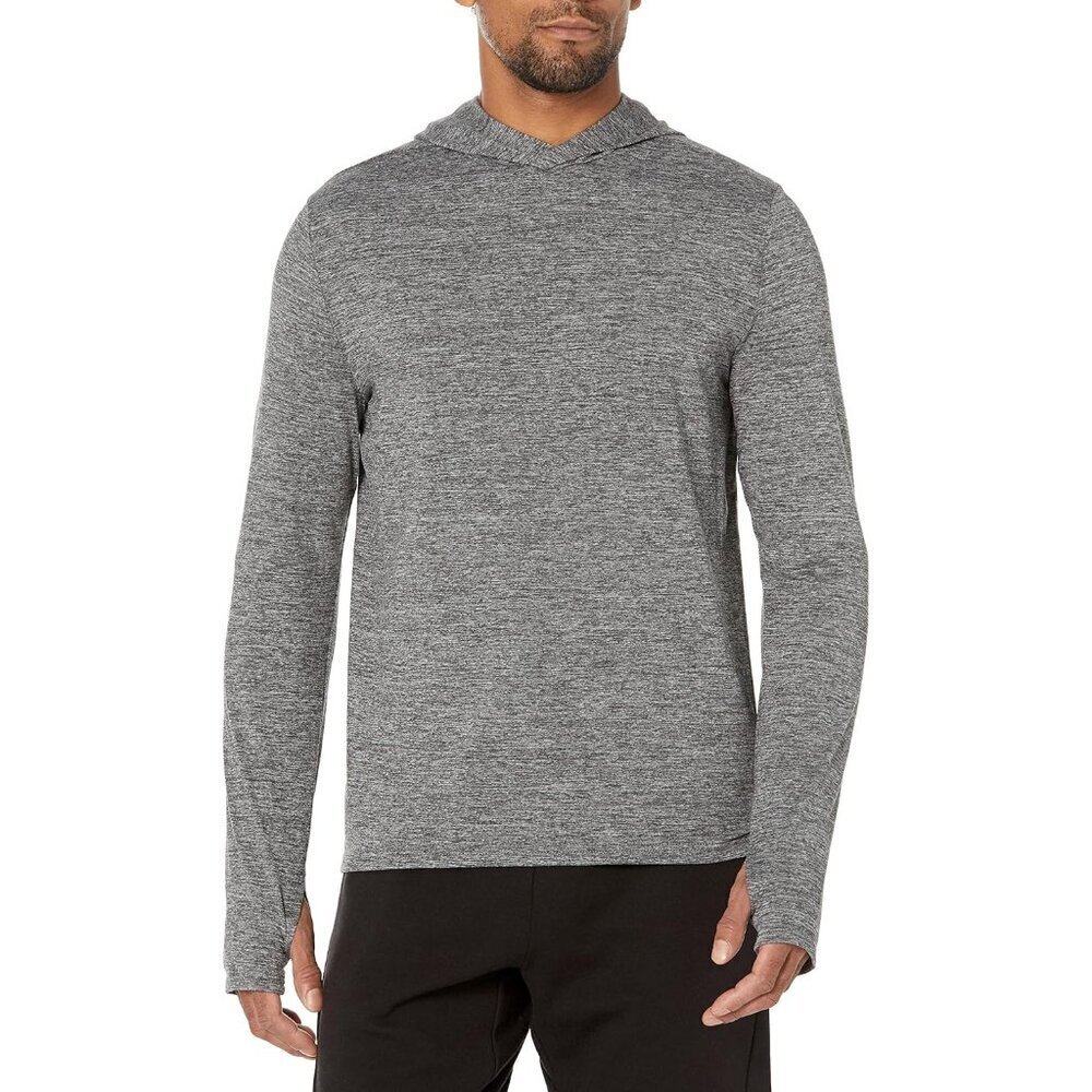 Men's Active Quick Dry Tech Stretch Long-Sleeve Hooded Pullover T-Shirt